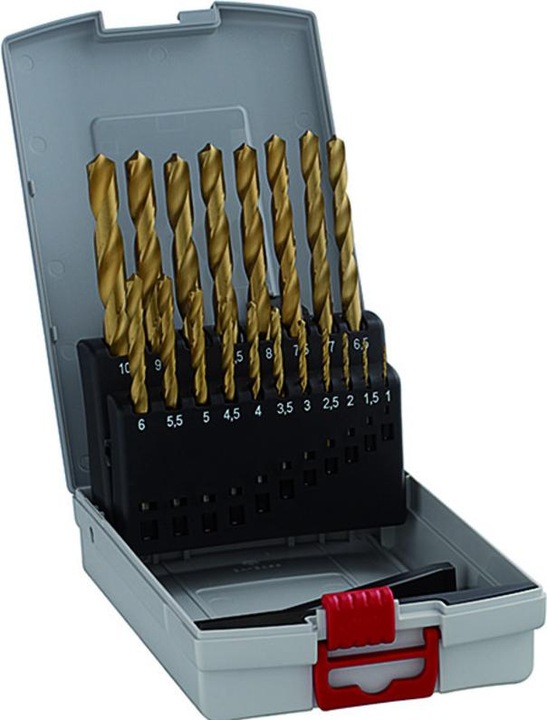 Actual product image Bosch Professional Zubehör Metal drill bit set HSS-TiN, ProBox, 19-piece (1 mm, 1.5 mm, 2 mm, 2.5 mm, 3 mm, 3.5 mm, 10 mm, 7 mm, 7.5 mm, 8 mm, 8.5 mm, 9 mm, 9.5 mm, 4 mm, 4.5 mm, 5 mm, 5.5 mm, 6 mm, 6.5 mm)