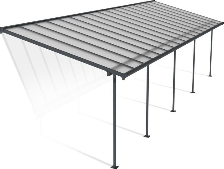 Palram CANOPIA | Sierra 10X34 / 3X10.4 Patio Cover Dark Grey Clear