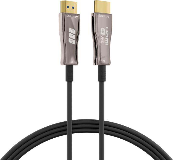 Productafbeelding EFB Elektronik EFB HDMI fiber optic cable AOC active 4K60Hz 18 Gbit/s 10m black compatible with HDMI 2.0 (10 m, HDMI, 2.0)