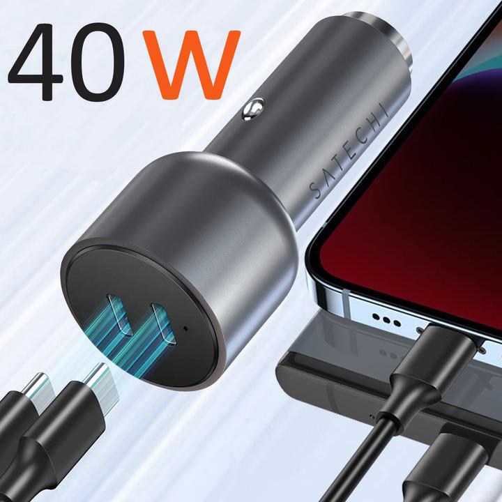 Actual product image Satechi USB-C PD Dual Car Charger 40W