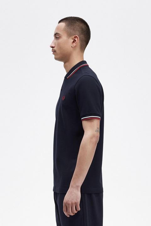 Produktbild Fred Perry Twin Tipped Polo Shirt Short Sleeve Navy (S)