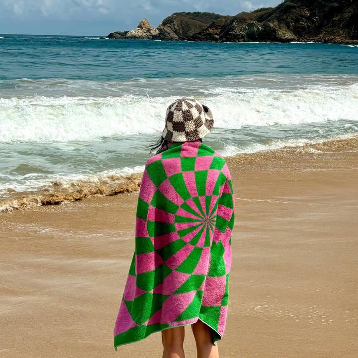 Image du produit Frau Kunz Badetuch Gira Sole Pink & Grün (100 x 150 cm)