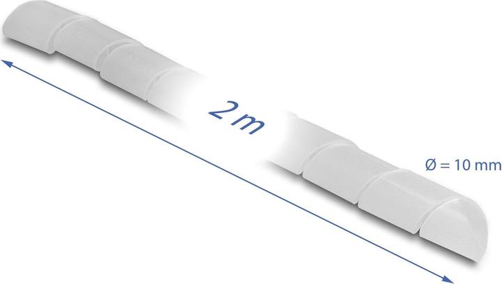 Image du produit Delock Tube spiro flexible 2 m x 10 mm Transparent (Tuyau spiralé pour câble, 200 cm)