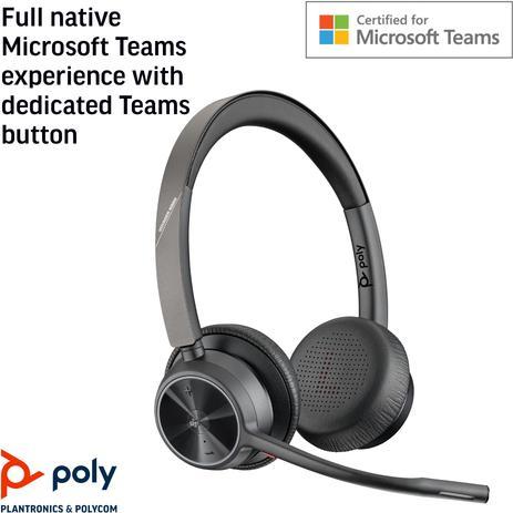 Immagine prodotto Poly Voyager 4320 (Cablato, Senza fili, USB-A, Team Microsoft, Zoom)