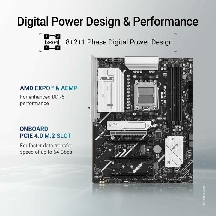 Produktbild ASUS PRIME B840-PLUS WIFI (AM5, AMD B840, ATX)