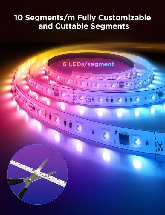 Produktbild Govee LED-Strip 2 Pro Erweiterung (Mehrfarbig, RGBIC, RGBW, 100 cm, Indoor)