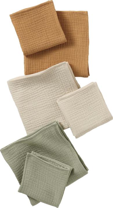 Vertbaudet Bio-Kollektion: 3er-Pack einfarbige Baby Wickeltücher aus Musselin (40 cm, 40 cm)