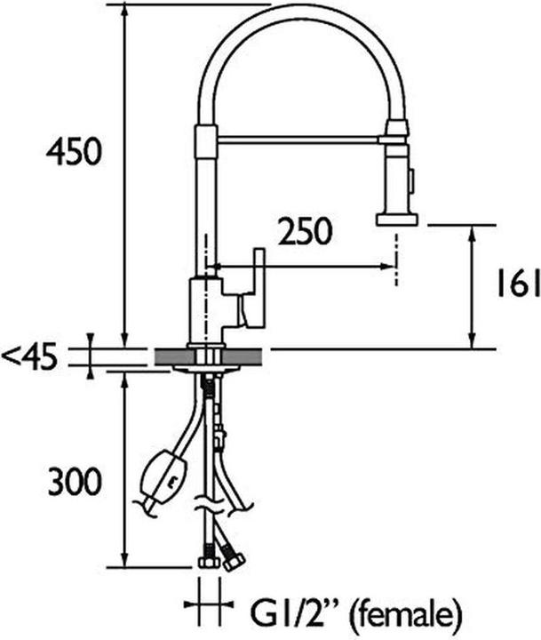 Image du produit Bristan Robinet de cuisine professionnel extractible avec douchette multifonction