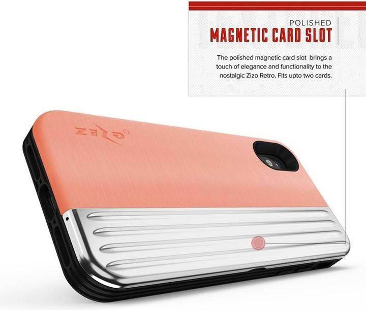 Image du produit Zizo Retro Series - Wallet Back with Magnetic Closure and Built-In Kickstand for iPhone Xs / X (Peac (Apple iPhone X, Apple iPhone XS)