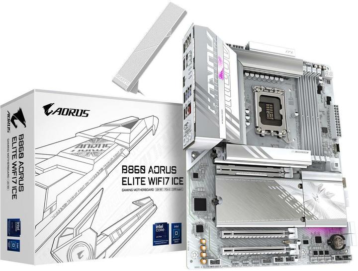 Actual product image Gigabyte B860 AORUS ELITE WIFI7 ICE (LGA 1851, Intel B860, ATX)