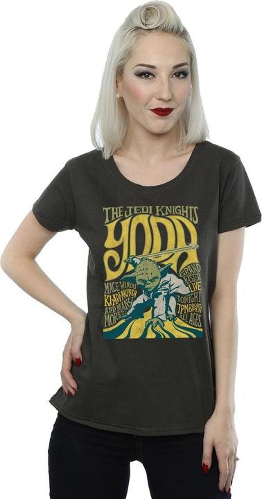 Actual product image Star Wars Womens/Ladies Yoda Rock Poster Cotton T-Shirt (S)