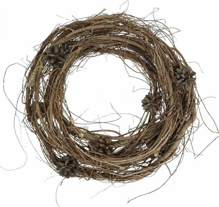 Viana Natürlicher Dekokranz Ulmenzweigen und Zapfen verziert