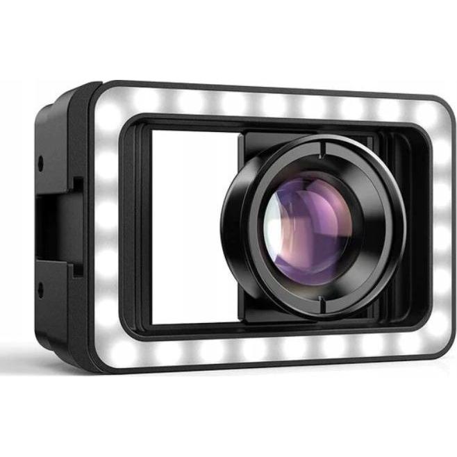 Apexel Obiektyw Makro Do Telefonu Smartfona 100mm Hd + Lampa Led 40 / Cri 95+ / Apl-hb100fl23, Accessori per telefoni