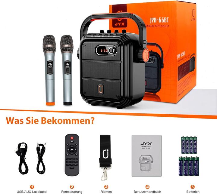 Produktbild Jyx Karaoke-Anlage mit 2 Mikrofonen