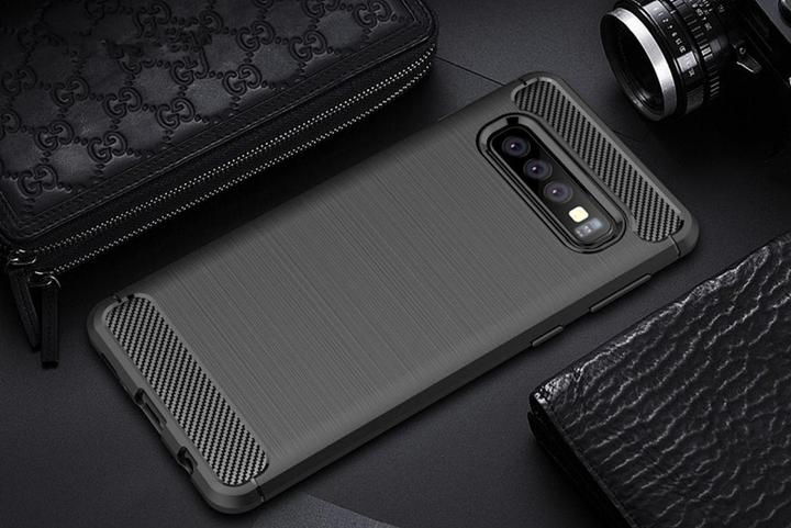 Produktbild Screenguard Samsung Galaxy S10 Hülle Carbon Brushed Soft TPU (Samsung Galaxy S10)