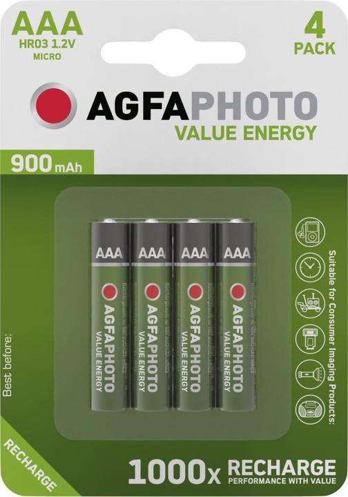 Actual product image AGFAPHOTO Accu HR03 900 mAh (4 pcs., AAA, 900 mAh)