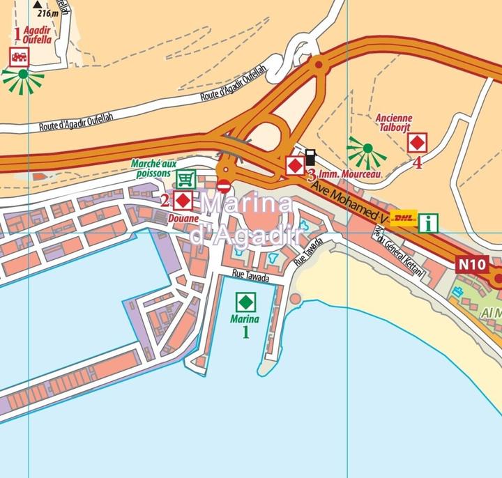 Image du produit Plan de la ville d'Agadir - Cityplan Inezgane 1:15.000 + Waypoints GPS