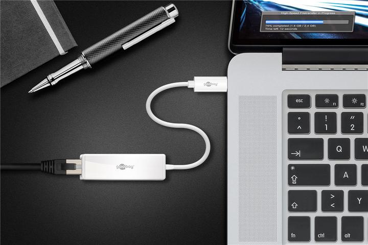 Actual product image Goobay USB-C to RJ45 network adapter (USB-C 3.1 Gen 1, RJ45 (1x))