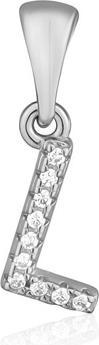 Actual product image JVD Silver pendant with zircons letter "L" SVLP0948XH2BI0L
