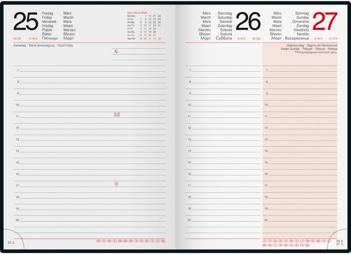 Immagine prodotto Ridoide Mentor Matrix 2026 702602670 1T/1S lavendel ML 14.8x20.8cm (A5, 1 giorno / 1 pagina)