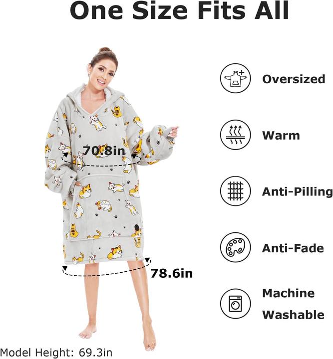 Produktbild Three Decken-Hoodie mit Taschen