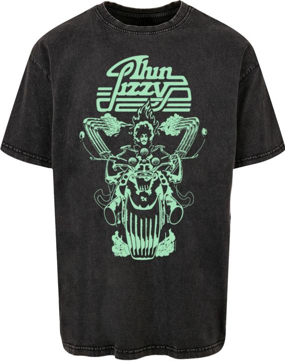 Produktbild Merchcode Thin Lizzy - Rocker Flames Acid Washed Oversize Tee - 160107 (S)
