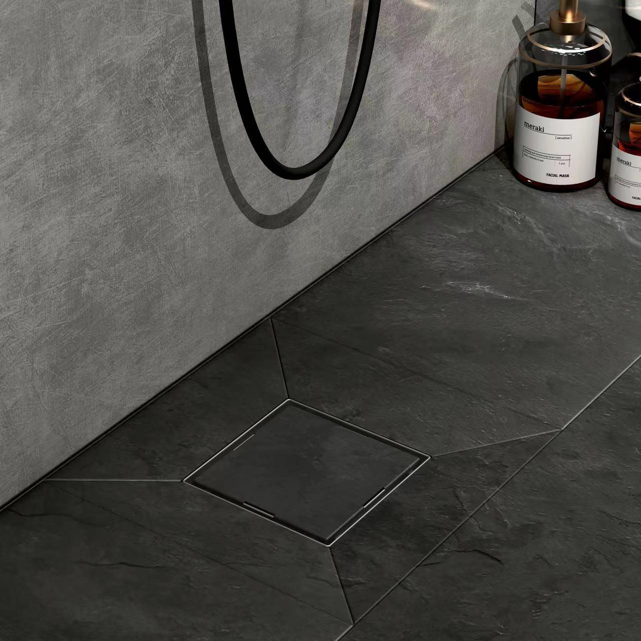 Thumbnail - Emke, Duschrinne, Duschrinne Quadratischer, Bodenablauf 2in1 Komplettset, Geruchsstop und Haarsieb, 1000cm (60 mm)