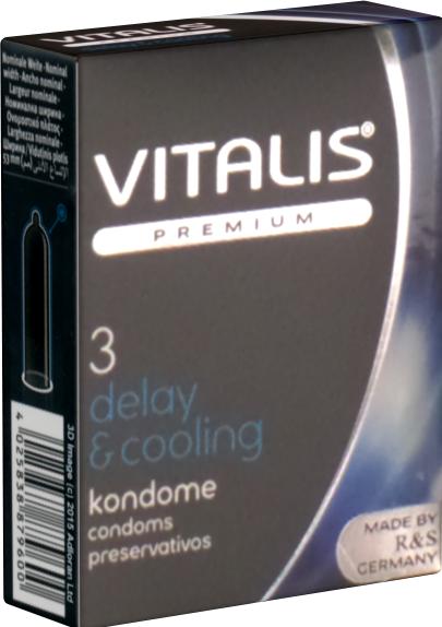 Image du produit Vitalis PREMIUM "Delay & Cooling" 3 préservatifs retardateurs avec effet froid excitant (3 pcs)