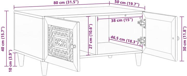 Image du produit vidaXL Couchtisch (80 x 54 x 40 cm)