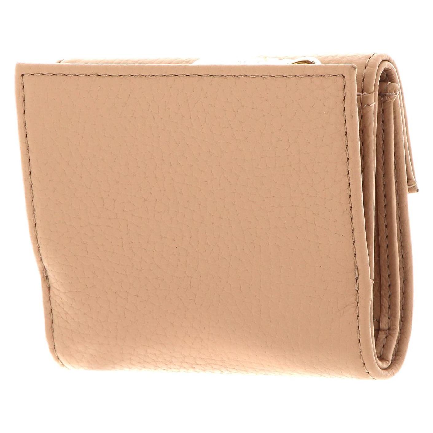 Coccinelle, Damen, Portemonnaie, Metallic Soft Mini Wallet Grainy Leather, Beige