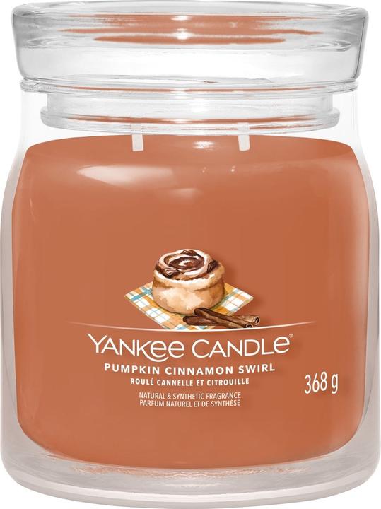 Yankee Candle Bougie parfumée Pumpkin Cinnamon Swirl Signature Medium Jar (368 g)