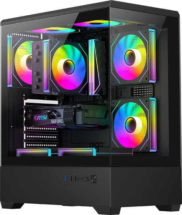 Produktbild Darkflash Tech DarkFlash C365 computer case (black) + 5 fans (ATX, E-ATX, ITX, Mini-ATX)