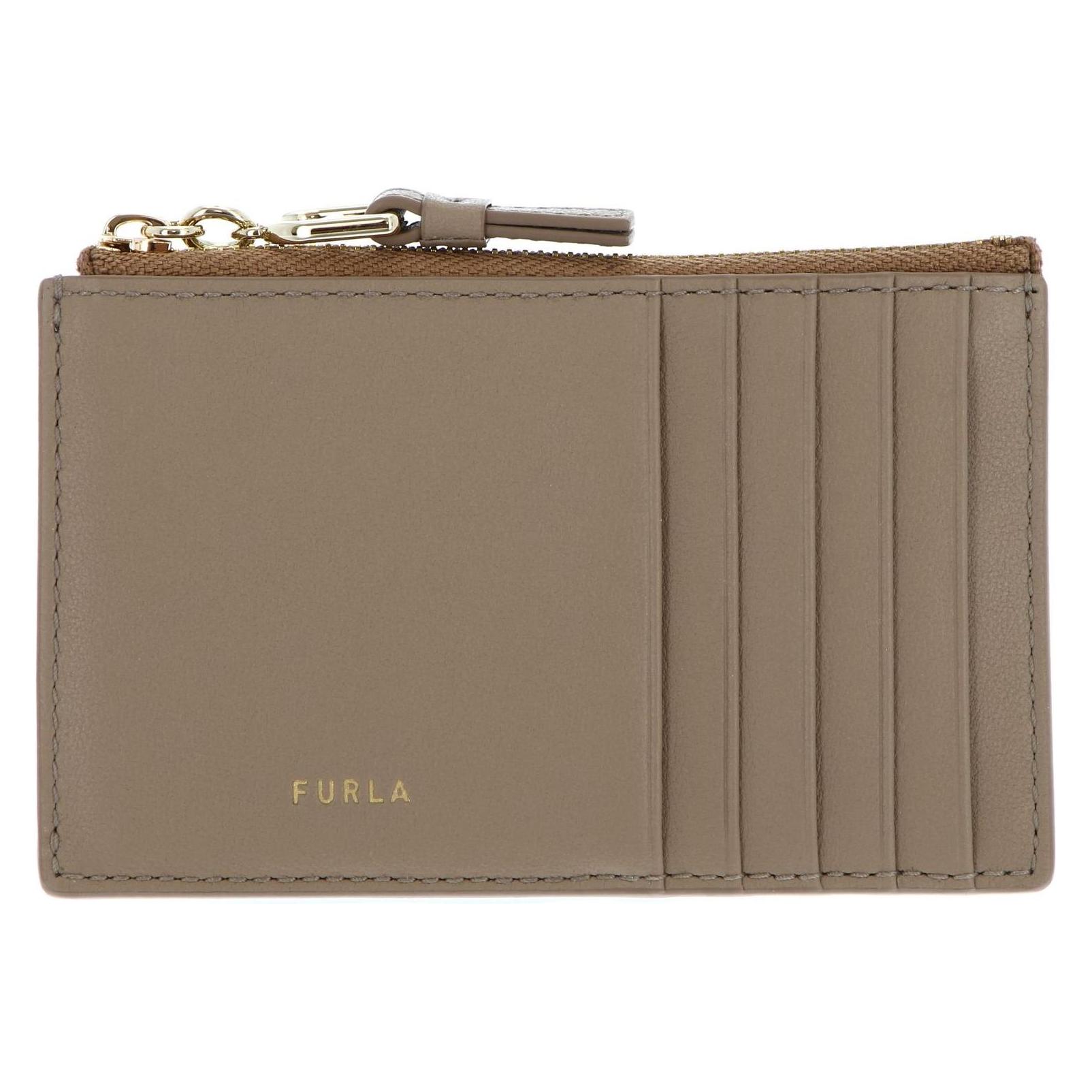 Furla, Damen, Portemonnaie, Nuvola Zipped Card Case, Braun