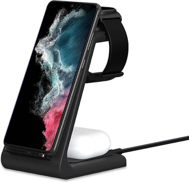 Actual product image Tech-Protect Dock station QI15W-A36 3IN1 WIRELESS CHARGER FOR ANDROID Black (35 W)
