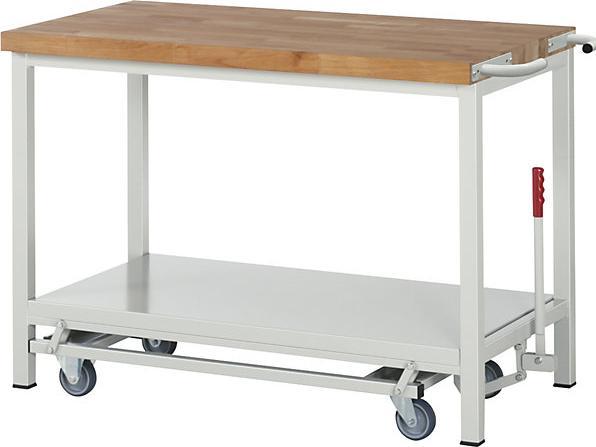Actual product image eurokraft pro Mobile and lowerable workbench (125 cm, 70 cm)