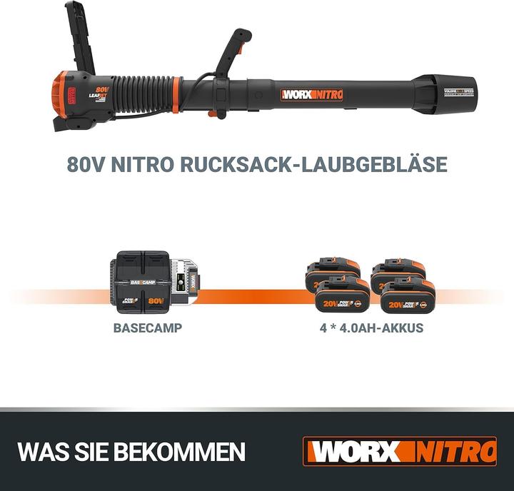 Productafbeelding Worx Accu rugblazer (Oplaadbare batterij, Bladblazer)