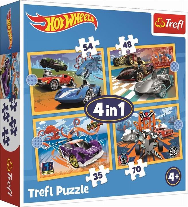 Trefl 4 in 1 puzzel - Hot Wheel (70 onderdelen)