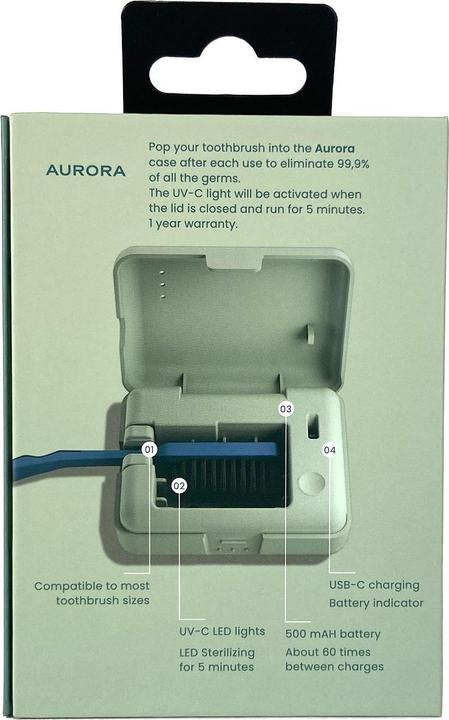 Produktbild Be Lucent Aurora - UV-C-Sterilisationset für Zahnbürsten (Mint)