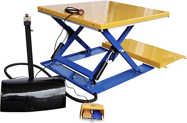 Immagine prodotto eurokraft basic Piano elevatore piatto, a forma di G, portata 1200 kg, comando a pedale.