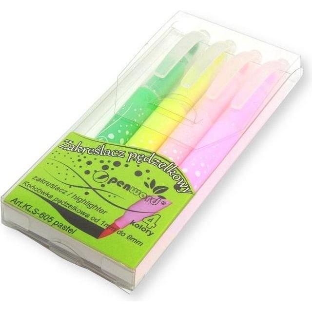 Polsirhurt, Evidenziatori, Pastell-Pinsel-Textmarker, 4 Farben