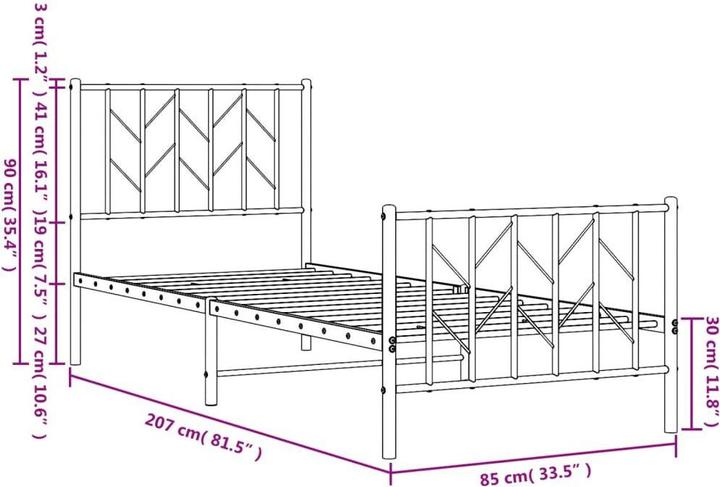 Image du produit vidaXL Bettgestell (80 x 200 cm)