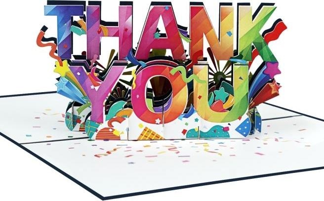 Actual product image MU Classic 3D pop-up thank you card - Thank You (1 pcs.)