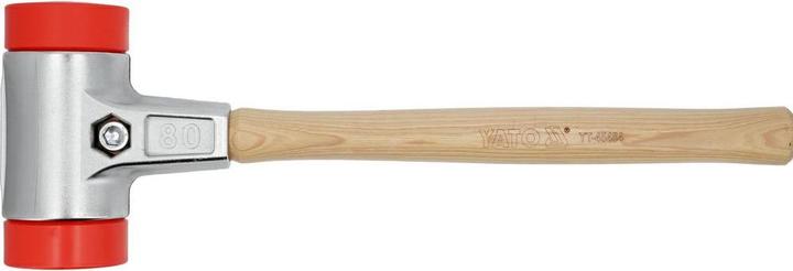 Actual product image Yato Pflasterhammer Schonhammer, 80 mm,Gummihammer, Einsätze Ultra-Polyethylen (2870 g)