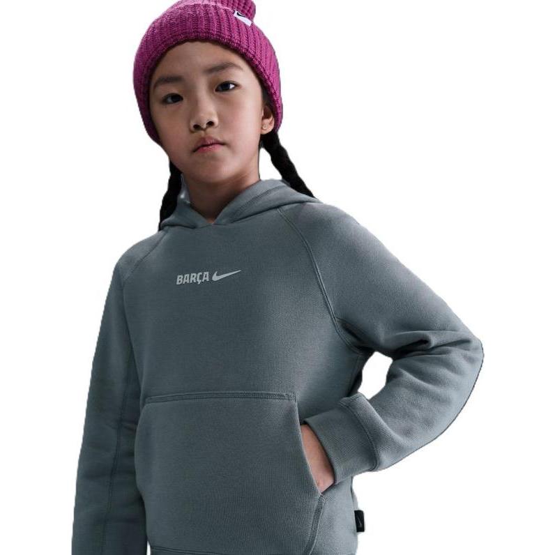 Nike, Unisex, Felpa + Maglione, Junior Barcelona Air Hoodie, Grigio, (M)