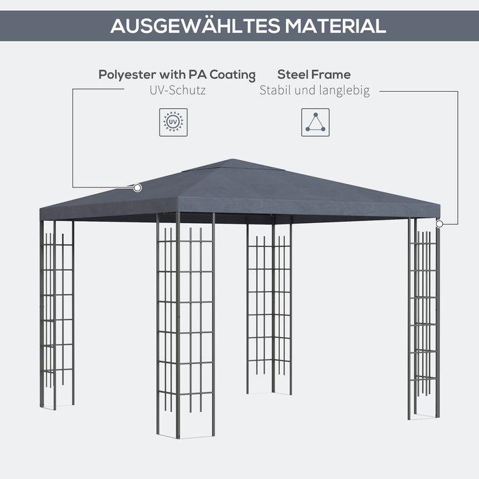 Actual product image Swisshandel24 Garden pavilion 3x3m Stable pavilion garden tent, party tent, steel, polyester, grey (295 cm, 295 cm)