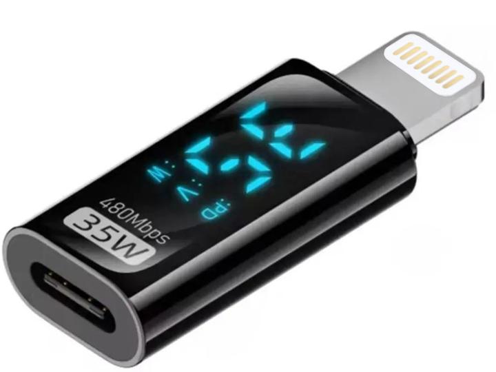 Produktbild PowerGuard VoltCheck USB-C to Lightning Konverter LED Volt Watt Display 35W 480 Mbps (USB-C, Lightning)