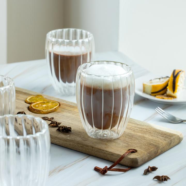 Immagine prodotto Olsen Home - Double-walled Glasses with Ridges - 4 Pack (4x)