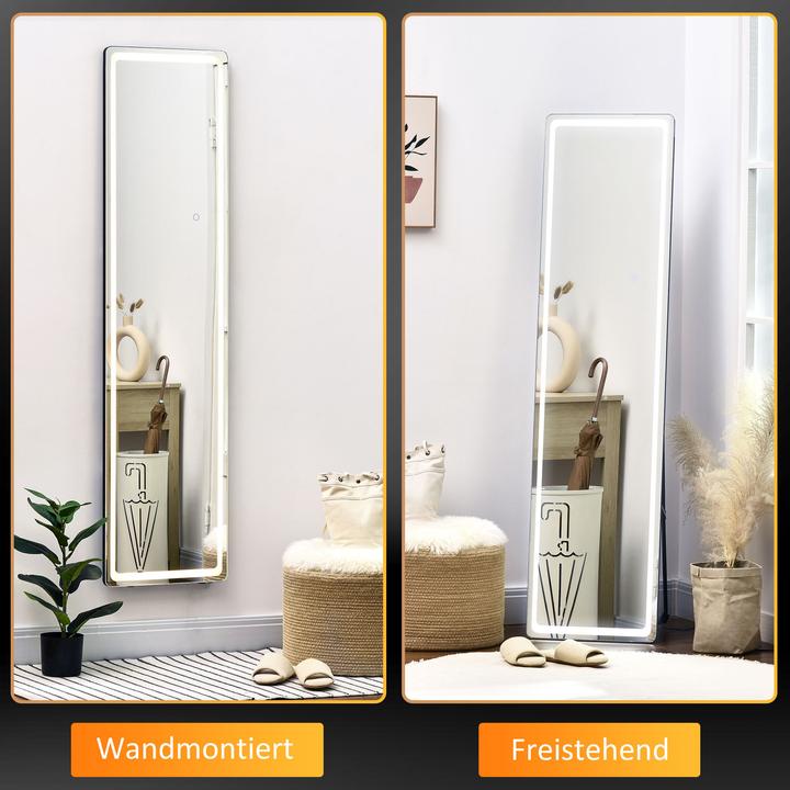 Produktbild Homcom Ankleidespiegel mit LED-Beleuchtung (40 x 51 x 156.5 cm)