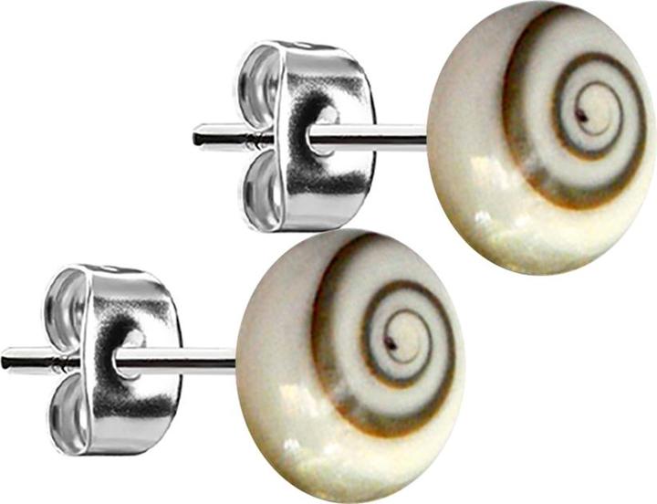 Image du produit Star Piercing Clou d'oreille argent assiette avec oeil de Shiva (Acier chirurgical 316L, sans laiton, Organique)