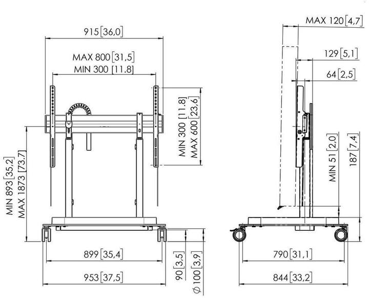 Actual product image Vogels Rise 5308 (120 kg, 55" - 86")
